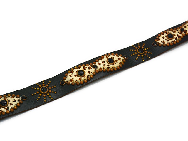 ��HTC(Hollywood Trading Company)/�������ƥ�������(�ϥꥦ�åɥȥ졼�ǥ��󥰥���ѥˡ�)�ۡ�Leather Studs Belt"Overlay Peanuts Leopard��/�쥶�������å��٥�ȡɥ����С��쥤�ԡ��ʥåĥ쥪�ѡ��ɡɡ�