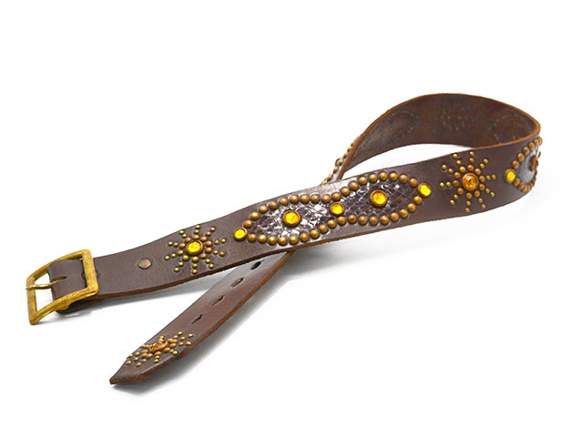 ��HTC(Hollywood Trading Company)/�������ƥ�������(�ϥꥦ�åɥȥ졼�ǥ��󥰥���ѥˡ�)�ۡ�Leather Studs Belt"Overlay Peanuts Snake��/�쥶�������å��٥�ȡɥ����С��쥤�ԡ��ʥåĥ��͡����ɡ�