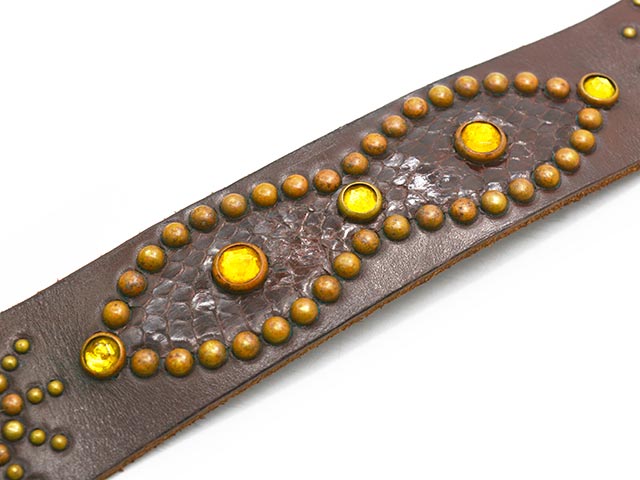 ��HTC(Hollywood Trading Company)/�������ƥ�������(�ϥꥦ�åɥȥ졼�ǥ��󥰥���ѥˡ�)�ۡ�Leather Studs Belt"Overlay Peanuts Snake��/�쥶�������å��٥�ȡɥ����С��쥤�ԡ��ʥåĥ��͡����ɡ�
