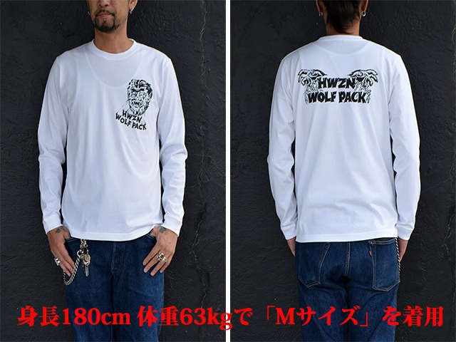 (50% OFF)��2����HWZN BROSS/�ϥ�����֥����ۡߡ�WOLF PACK/����եѥå��ۡ�W-Name L/S Tee Shirts/���֥�͡�����󥰥��꡼��T����ġ�<br><br>(�ۥ����륺���ѥ��/���ᥫ��/�ۥåȥ��å�/�ϡ��졼/�Х���/WOLF PACK/����եѥå�)