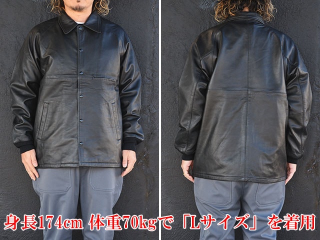BWG　BLUCO　ブルコ　LEATHER COACH JACKET　サイズL BLUCO/ブルコ レザーコーチジャケット ブラック L