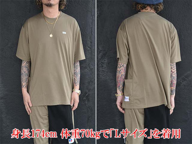��3����BLUCO/�֥륳��2026SS��Over Size Function Side Pocket Tee/�����С��������ե��󥯥���󥵥��ɥݥ��å�Tee��(163-22-035)