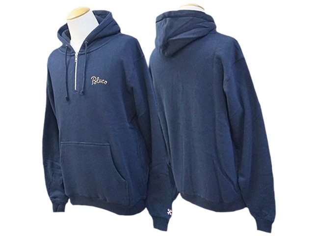 (50% OFF)��3����BLUCO/�֥륳��2024AW��Heavy Pile Sweat Half Zip Hoodie��Embroidery��/�إ������ѥ��륹�����åȥϡ��ե��åץա��ǥ����ɥ���֥������꡼�ɡ�(145-13-014)