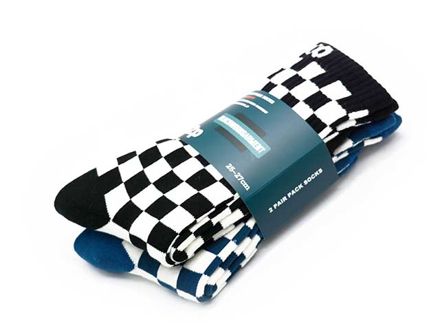 2­���åȡ�BLUCO/�֥륳��2025SS��2 Pack Sox"Checker"/2�ѥå����å����ɥ����å����ɡ�(153-55-002)