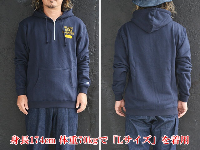 全3色【BLUCO/ブルコ】2024AW「Heavy Pile Sweat Half Zip