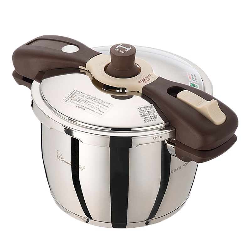 Wonderchef 魔法のクイック料理 圧力鍋 espresso slitta 魔法のクイック料理3 エスプレッソスリッタ 5.5L | 家庭用圧力鍋,魔法