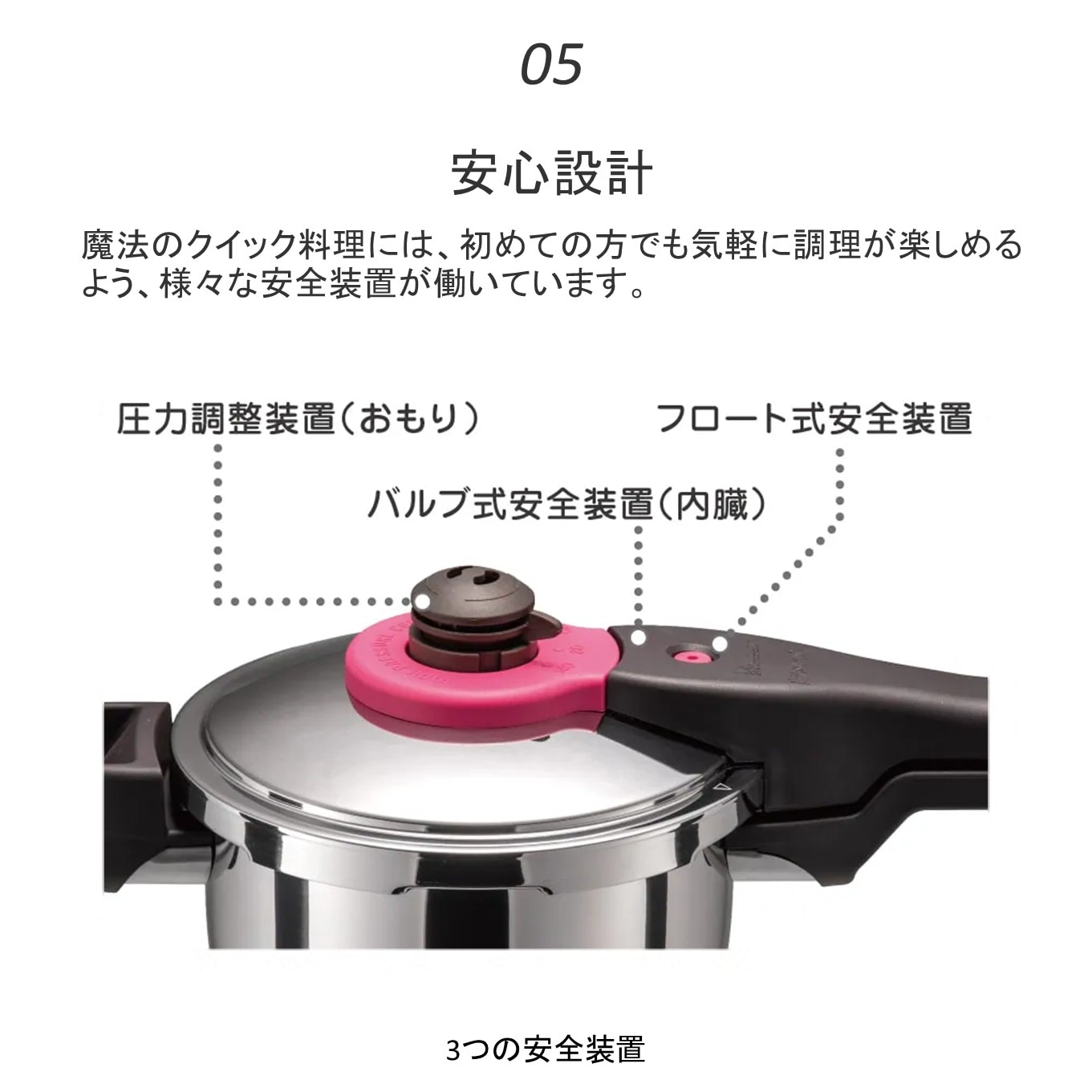 魔法のクイック料理 ZQシリーズ 片手圧力鍋3.0L | 家庭用圧力鍋,魔法の
