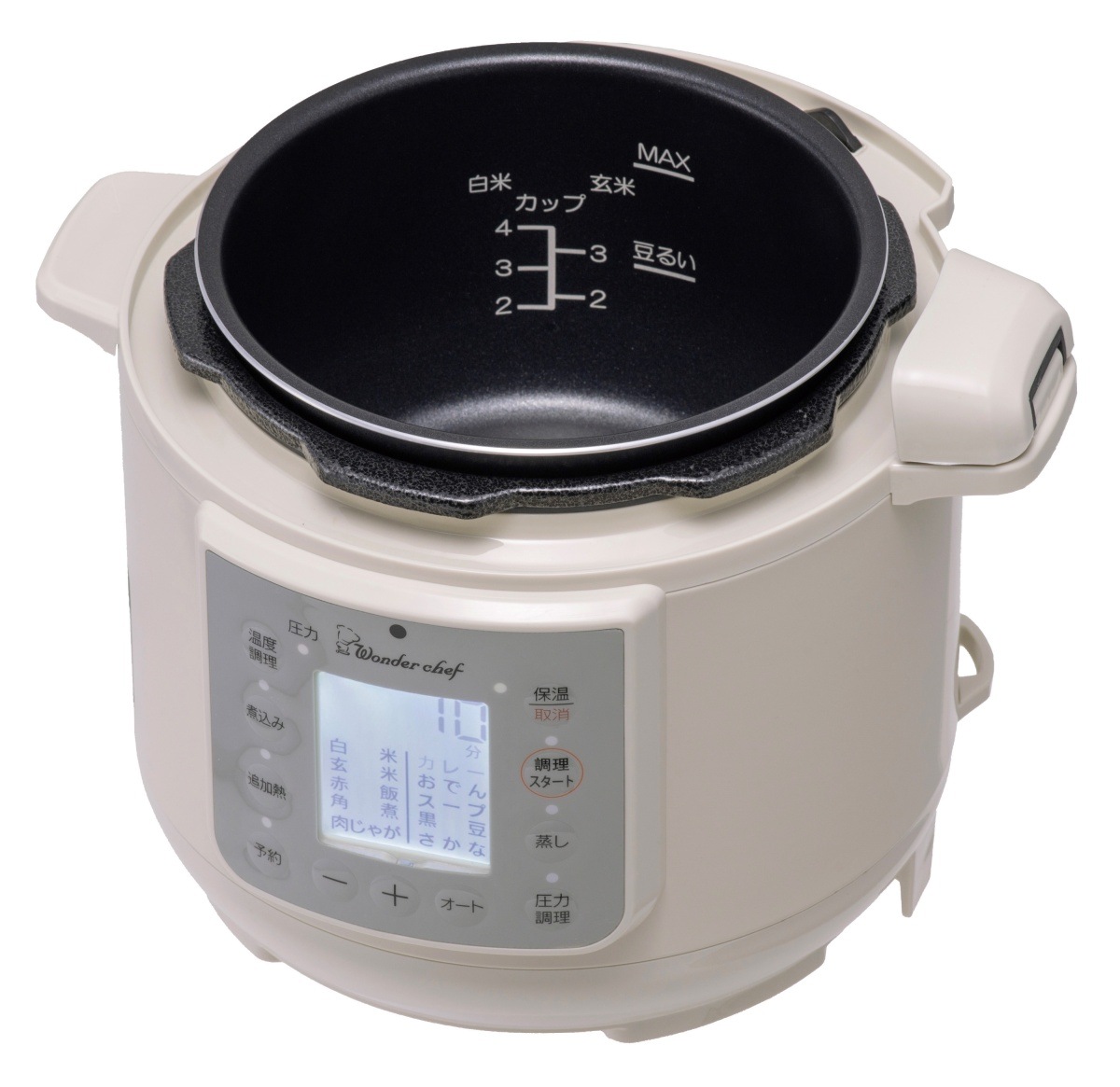 新品　未使用　電気圧力鍋　pressure cooker 楽ポンnooge（ヌージュ） 3.0L | 【電気圧力鍋】 ユーザー様限定