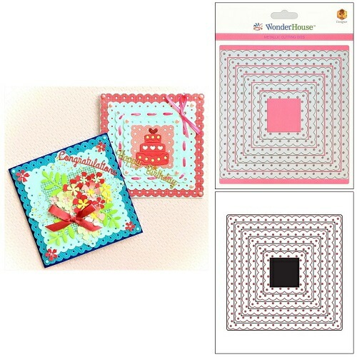 ワンダーハウス カッティングダイ 43点 432】/ワンダーハウス/ダイ（抜型）/ 正方形 四角 しかく スカラップ