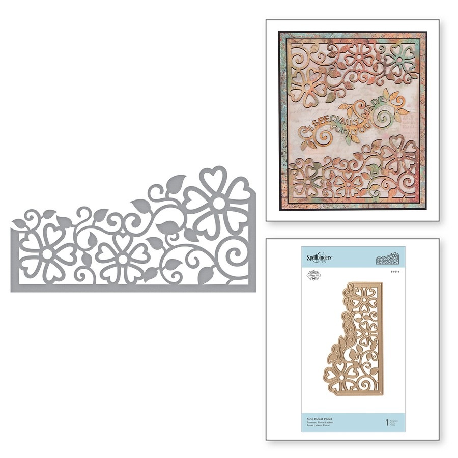 S4-914/Spellbinders/ڥХ/ȴ/Shapeabilities Side Floral Panel Etched Dies Blooming Garden by Marisa Job ե  ʡ