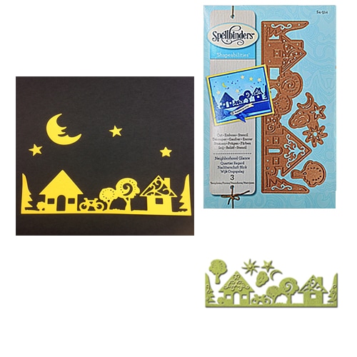 S4-514/Spellbinders/���ڥ�Х��������/������ȴ����/Shapeabilities Heart �� Home Neighborhood Glance Etched Dies �ȤΥ��륨�åȥܡ�����