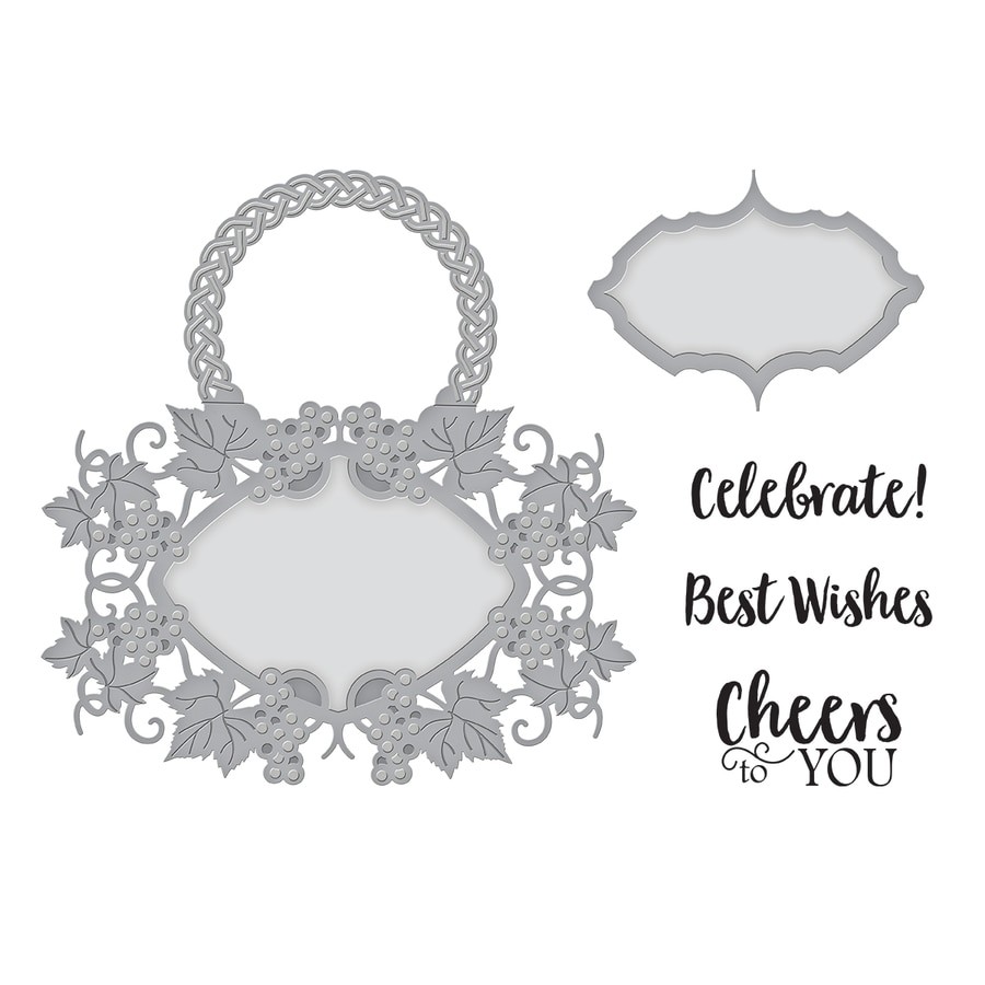 SDS-133/Spellbinders/���ڥ�Х��������/������ȴ����/Vineyard Wine Bottle Tag Stamp and Die Set Wine Country by Stacey Caron ��٥� �� �ĥ� �֤ɤ� �磻�� ���� ������� ���å�