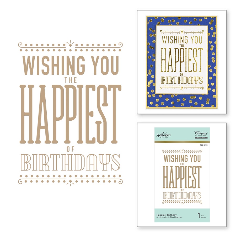 Glp 073 Spellbinders スペルバインダーズ グリマープレート Wishing You The Happiest Of Birthday お誕生日おめでとう こちらは型抜きではありません イベント シーン別 ギフト バースデー クラフト スクラップブッキングに ダイとダイカットマシンの専門店