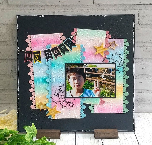 6002-0930/Joy! Crafts/���祤������ե�/������ȴ����/Flower border blue �ե� �� �ܡ�����