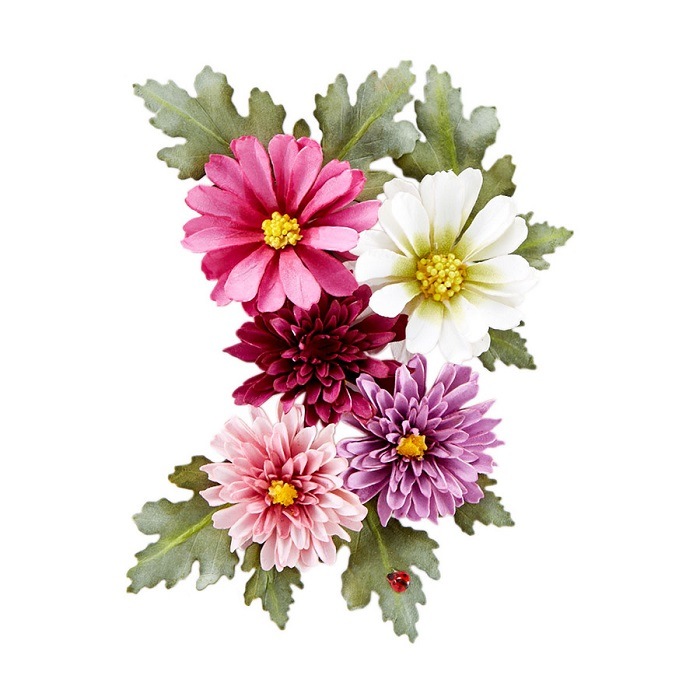 S4 1074 スペルバインダーズ ダイ 抜型 Button And Daisy Chrysanthemum デイジー 菊 花 葉 ダイ 抜き型 花 フラワー リーフ クラフト スクラップブッキングに ダイとダイカットマシンの専門店 ワンダーハウス オフィシャルショップ