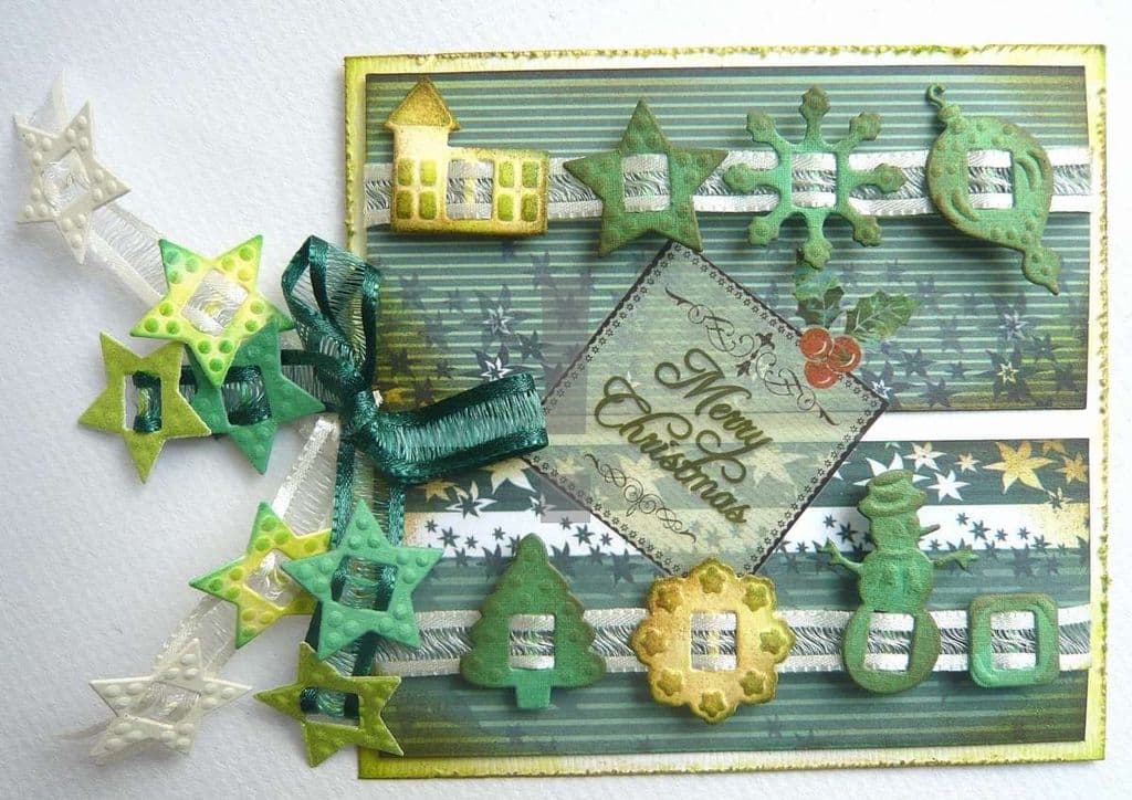 6002-2004/Joy! Crafts/���祤������ե�/������ȴ����/2 Christmas ribbon button ���ꥹ�ޥ� ��ܥ� �ܥ���