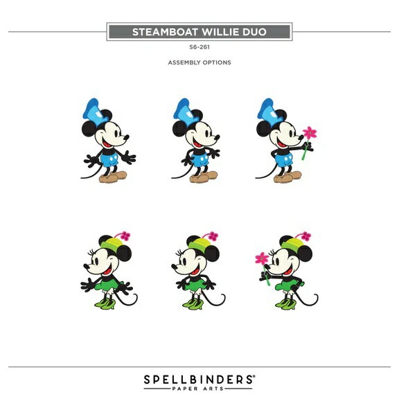 ����/  S6-261/  ����å��å��ߥå����ޥ������쥯�����/STEAMBOAT WILLIE DUO ETCHED DIES FROM THE SAY CHEESE CLASSIC MOUSE COLLECTION