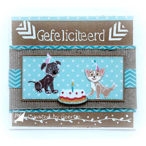 6002-1185/Joy! Crafts/祤ե/ȴ/Dog&cat - Happy Birthday ǭΥϥåԡСǡ