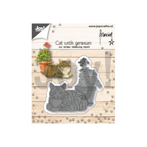 ��6002-1358��/Joy! Crafts/���祤������ե�/������ȴ����/Cat with geranium ���ͥ��ȥ���˥��ࡡǭ�ȥ���˥���