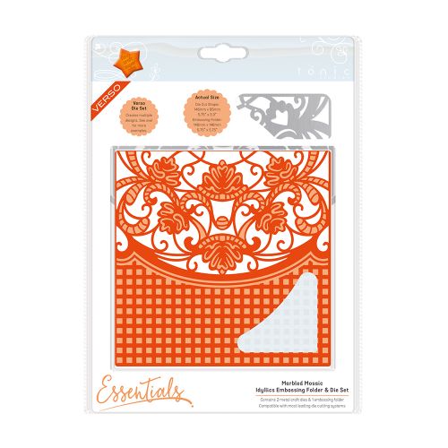 1519E/Tonic Studios/ȥ˥å/ȴ/Marbled Mosaic Idyllics Die  Embossing Folder Set ޡ֥ ⥶ ʻ ܥեå