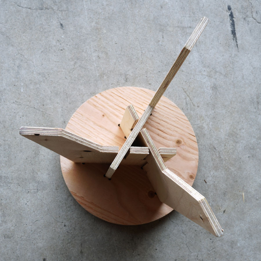 DIY組み立てキット 合板スツール-R ラウンドタイプ