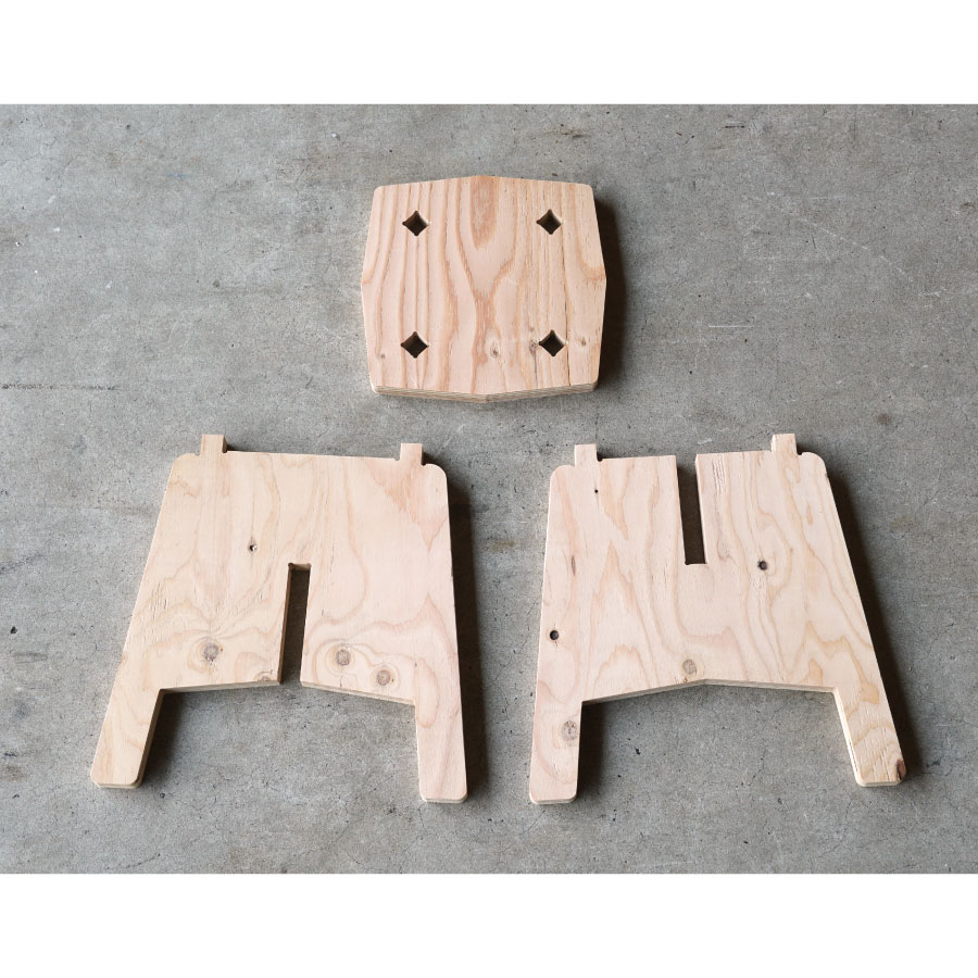 DIY組み立てキット 合板スツール-S　スクエアタイプ