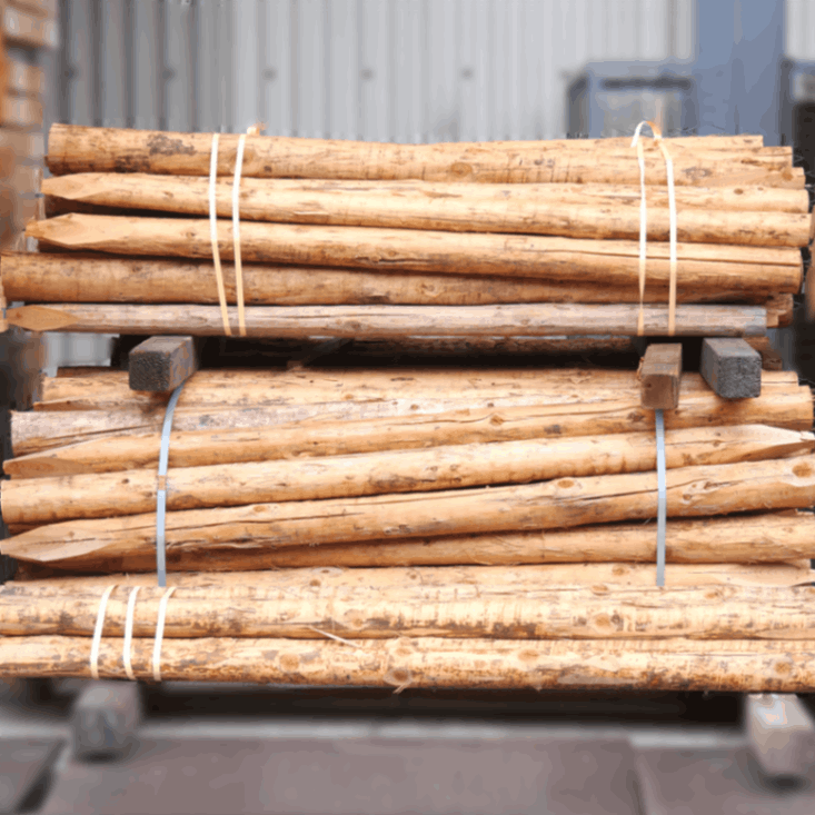 唐松(カラマツ) 杭丸太 1.5M 90mm 先付け | 木材・造園資材,丸太・杭