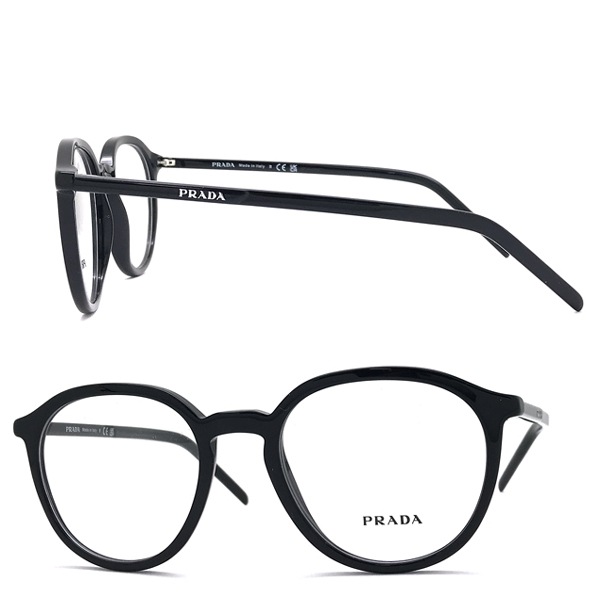 PRADA メガネフレーム ブラック 眼鏡 0PR-12YV-1AB1O1-WOODNET