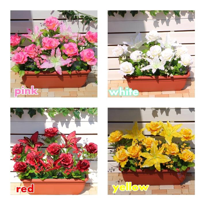 ローズプランター 【造花】【装飾】薔薇 鉢植え 造花 ディスプレイ 装飾 大量注文可能商品 ローズ プランター 3980円 最安値に挑戦 3000円代 プランター 代引き可 振込可 カード決済可 リピーター様多数!!選べる4色