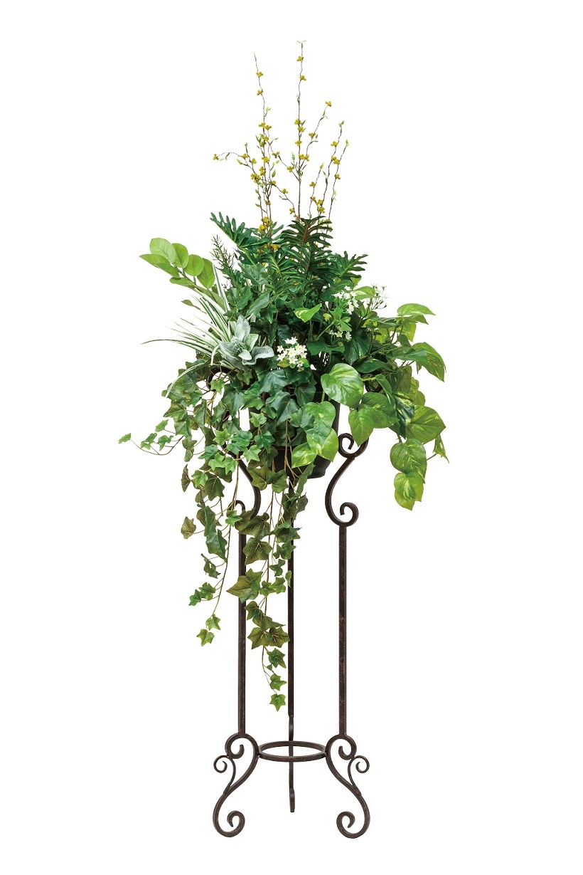【人工観葉植物】【ミックスグリーンスタンド】【1.45ｍ】【光触媒加工】【送料無料】【フェイクグリーン】【ミックスグリーンスタンドＭ1.45】【代引き不可】