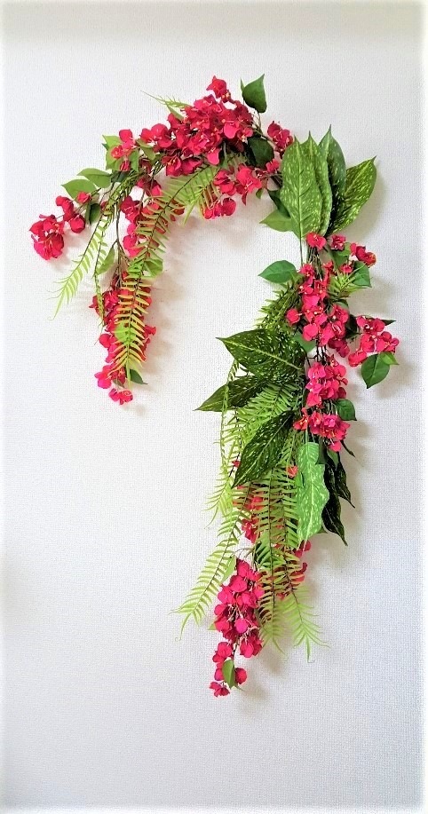 造花　壁掛け　ブーゲンビリア壁掛け　送料無料　ＵＤＤ触媒加工品　軽量