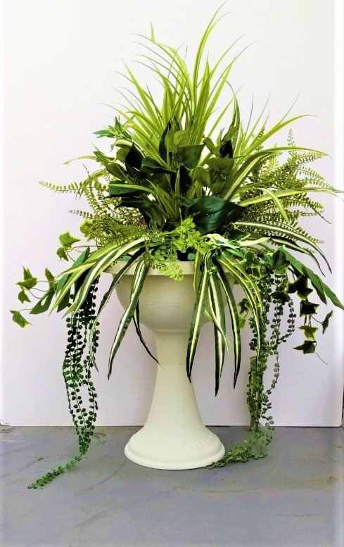 【人工観葉植物】【ミックスグリーンプランター】【屋外使用可】【送料無料】