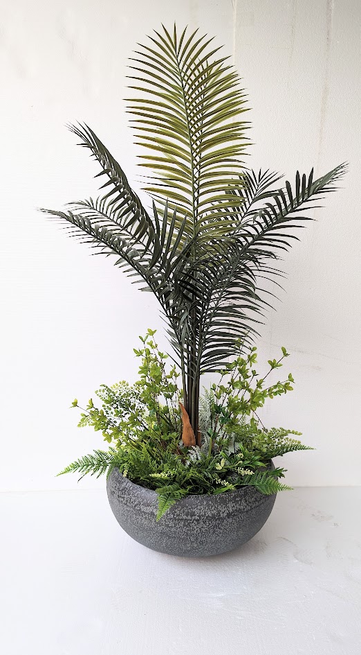 人工観葉植物　フェイクグリーン　アレカパーム1.5ｍ　ヤシ　ミックスグリーンプランター　