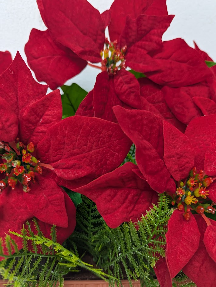 クリスマスポインセチア造花セット, ポインセチアプランタ- ボリューム満点