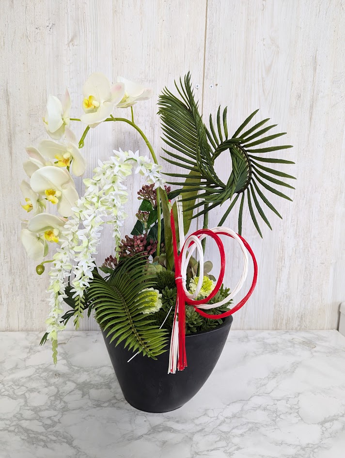 造花　　お正月アレンジ　迎春アレンジ　お祝い　水引きアレンジ　ラッピング無料　　【 送料無料】