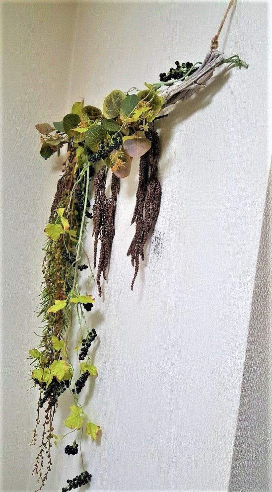 造花 お洒落なカフェ使用デザイン◎ 壁面インテリア ナチュラルテイスト 送料無料 *きつつき*オリジナルデザイン フェイクグリーン 抗菌 防ウイルス 防カビ 消臭