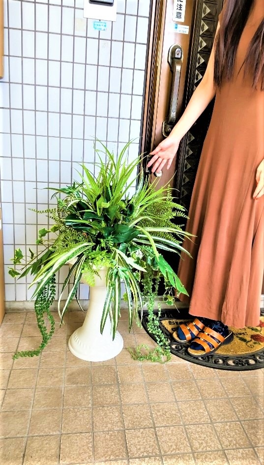 【人工観葉植物】【ミックスグリーンプランター】【屋外使用可】【送料無料】