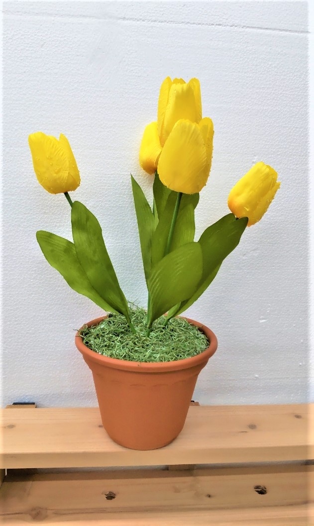 【造花チューリップポット4点セット】【チューリップポット】【送料無料】店舗デイスプレイに　お部屋のアクセサリーに　大量受注可