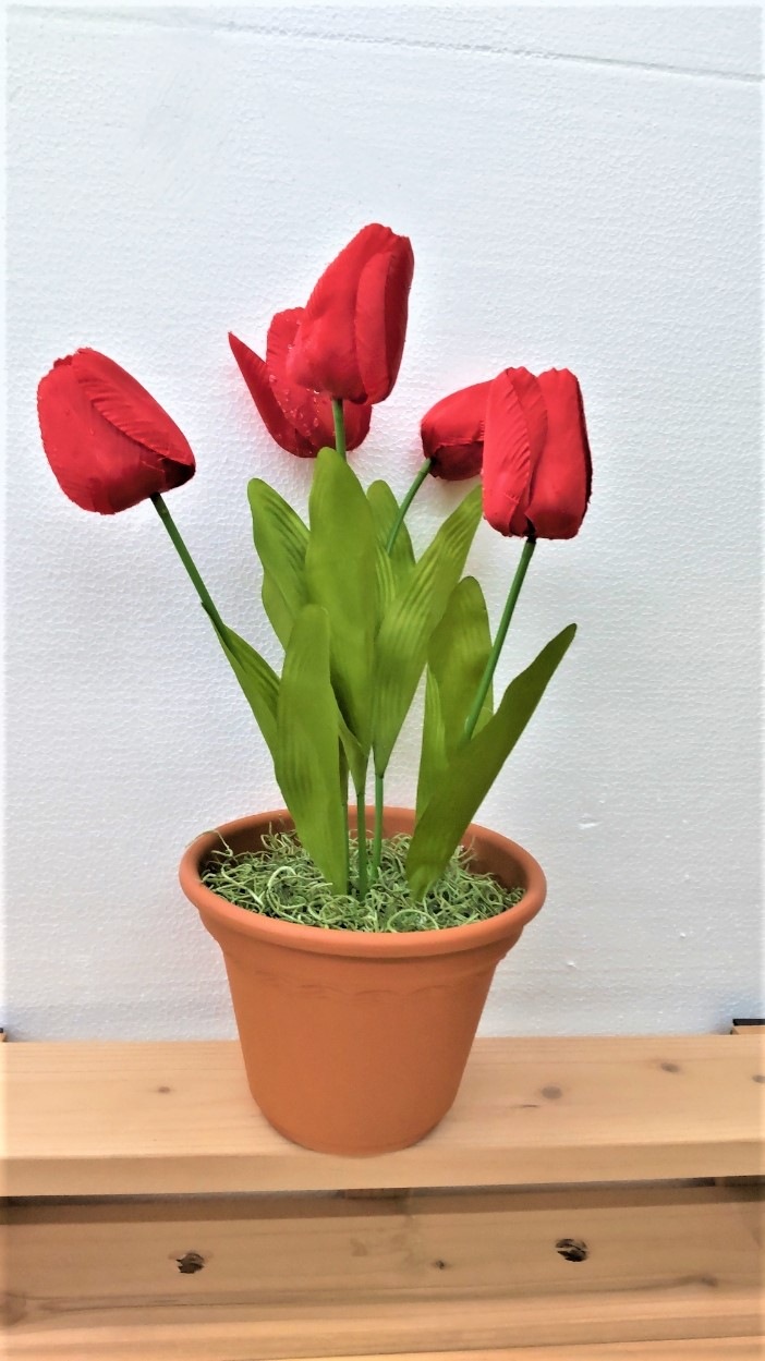 【造花チューリップポット4点セット】【チューリップポット】【送料無料】店舗デイスプレイに　お部屋のアクセサリーに　大量受注可