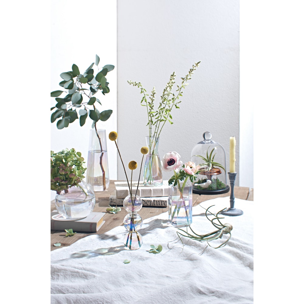 今話題の オーロラーカラーのガラス花器