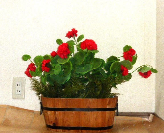 【ゼラニューム】人工観葉植物【ゼラニュームプランター】【造花】【触媒加工】【フェイクグリーン】【オフィスグリーン】【送料込み】【2色よりお選びください】