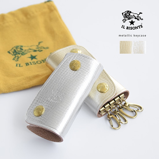 ◇【国内正規販売店】[54192305390] IL BISONTE(イルビゾンテ)  Metallic Keycase (メタリックキーケース) WMT