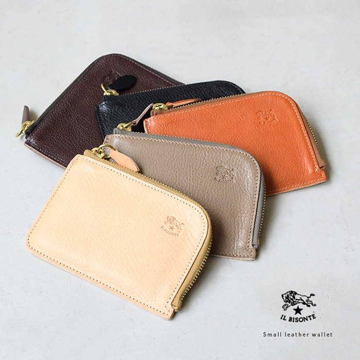 ◇【国内正規販売店】[54324-0-4540]IL BISONTE(イルビゾンテ) Small leather wallet L字ファスナー スモールレザーウォレット/レザーコインケース/カードケース RY