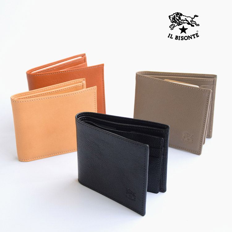 ◇【国内正規販売店】 IL BISONTE(イルビゾンテ) レザー二つ折りウォレット/財布ON [54192-3-04640]