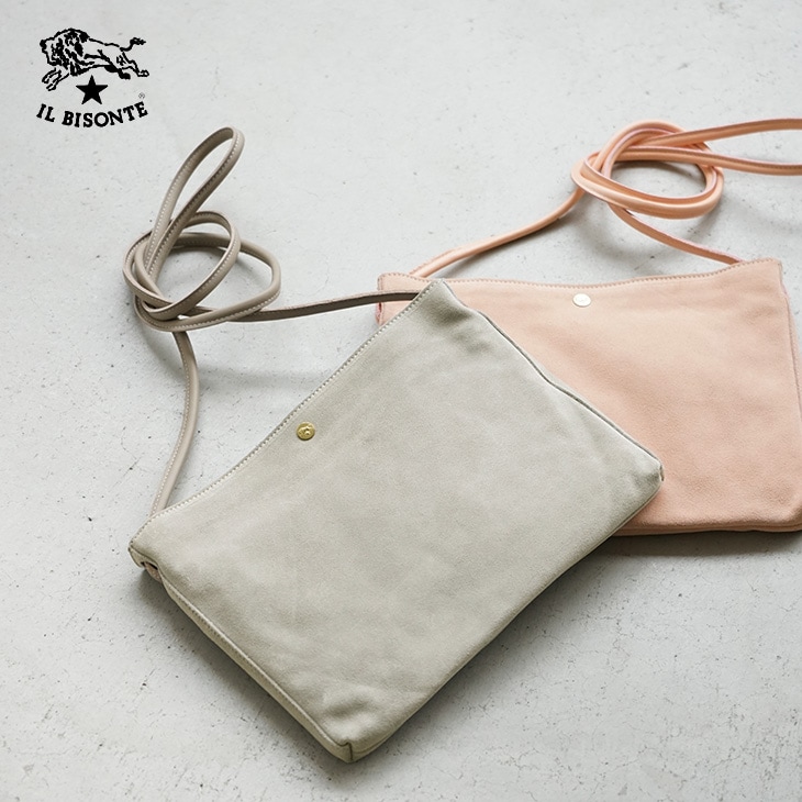 ◇【国内正規販売店】IL BISONTE(イルビゾンテ)【日本限定】ショルダーバッグ/スウェードバッグUEE [54192-3-09211]