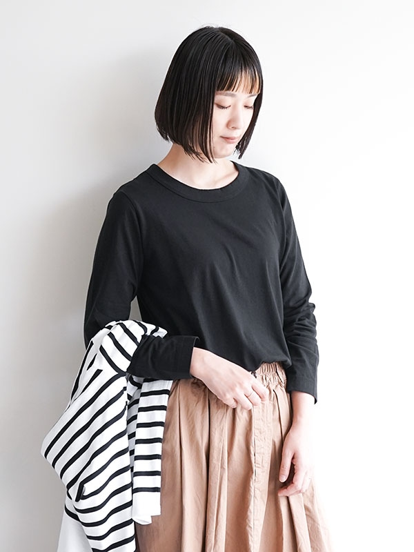 [PCT-8]LAITERIE(レイトリー)ふわふわ天竺 長袖カットソー/Tシャツ【メール便対応可】