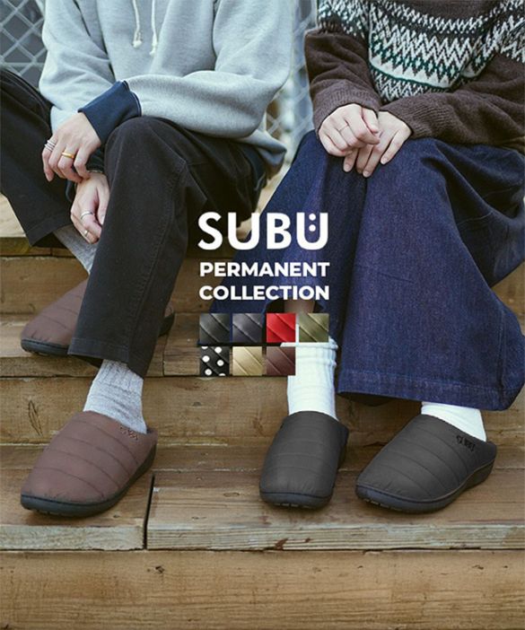 【正規販売店】[SUBU]【保存袋付き】SUBU(スブ) ダウンサンダル クロッグサンダル スリッポン シューズ 靴 レディース メンズ スリッパ 素足OK 室内履き 外履き 防寒 撥水 中綿 ウィンターサンダル 冬 起毛 暖かい ブラック プレゼント ギフト アウトドア 黒 正規品
