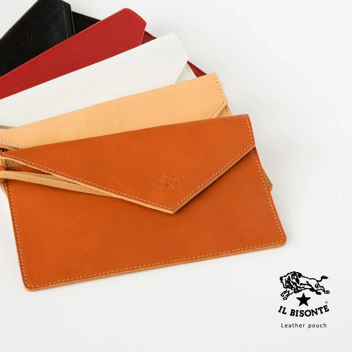 ◇【国内正規販売店】[54172-3-04195] IL BISONTE(イルビゾンテ) レター型レザーポーチYNY