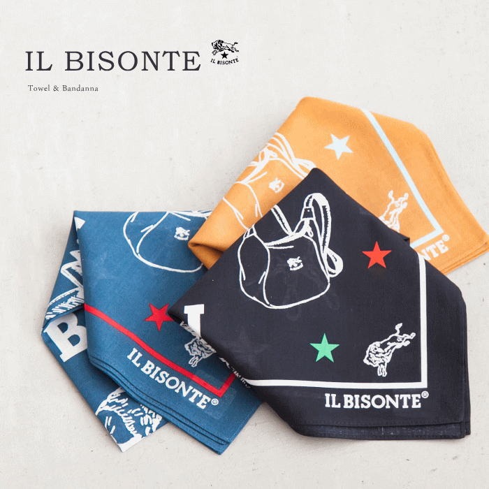 ◇【国内正規販売店】(54172304194)IL BISONTE(イルビゾンテ)ハンドタオル＆バンダナBY