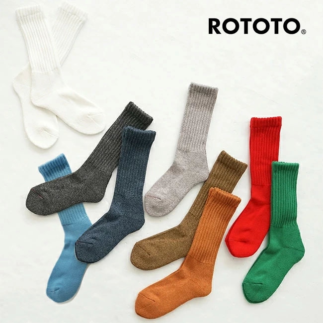 [R1334]ROTOTO(ロトト)LOOSE PILE CREW SOCKS(ルーズパイルクルーソックス)　レディース メンズ 靴下【メール便対応可】